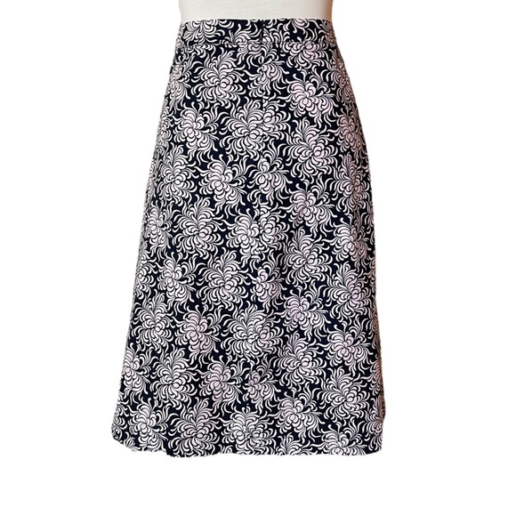 GAP Black and Peach Floral A-Line Skirt - Picture 1 of 8
